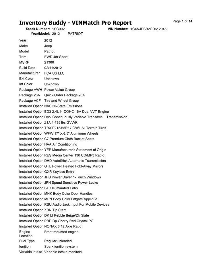 Engine ECM Electronic Control Module Fits 12 COMPASS 104967915