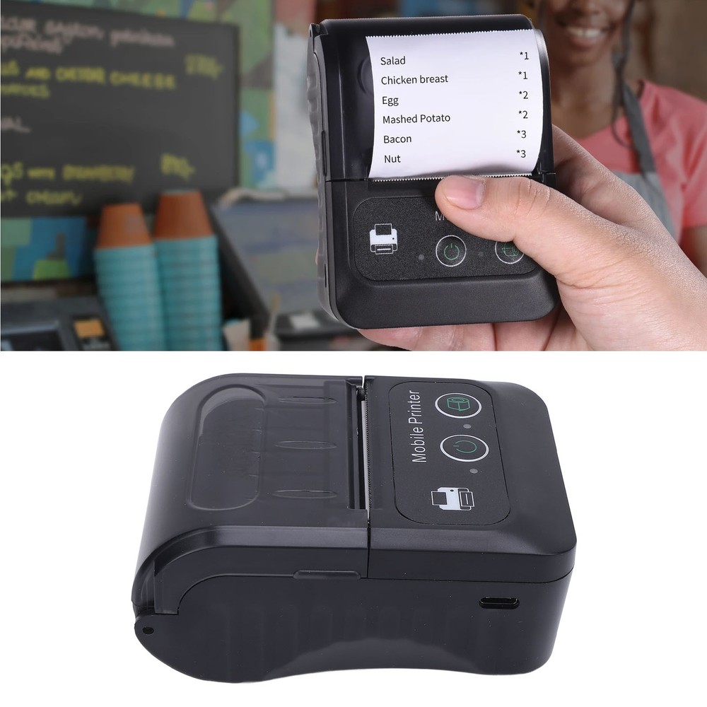 USB Ticket Printer Portable Thermal Receipt Printer QR Code Support 50 To 80mm⭐
