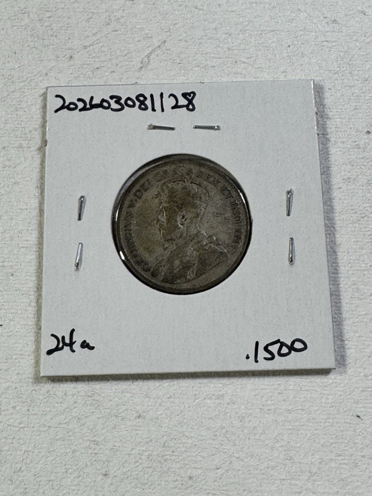1928 Canada 25 Cents Silver Coin