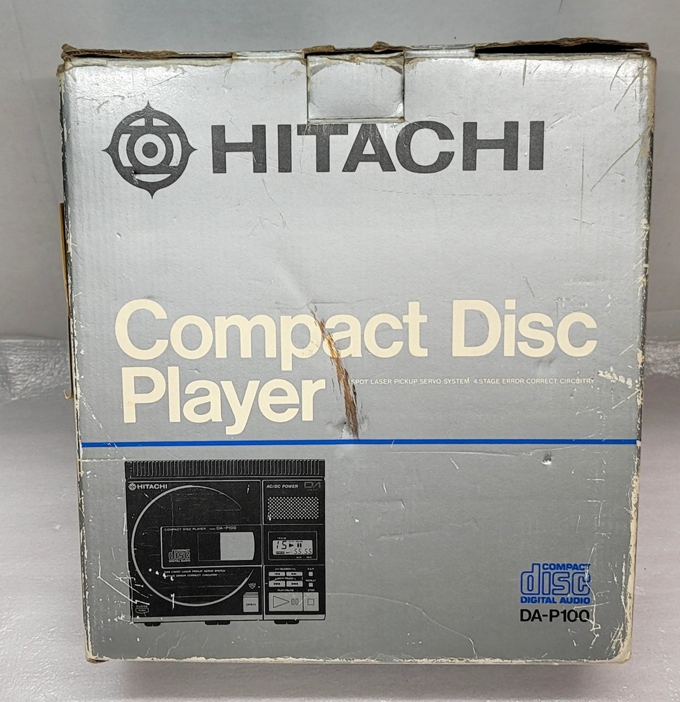Vintage Hitatchi Discman CD Player DA-P100 Compact Disc Player W/Box tested work