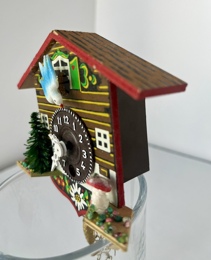 Vintage German Clock with Mushroom and Tree