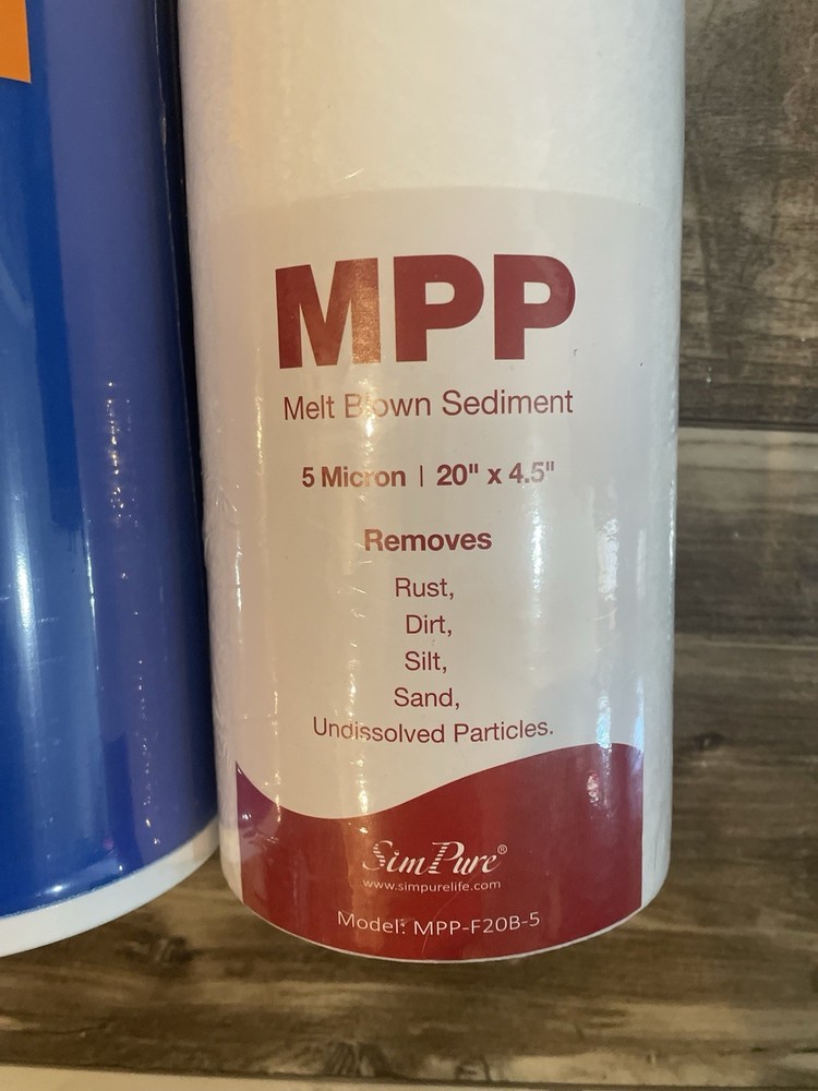 SimPure Whole House Water Filter Cartridges 5 Micron 20" x 4.5" (633)