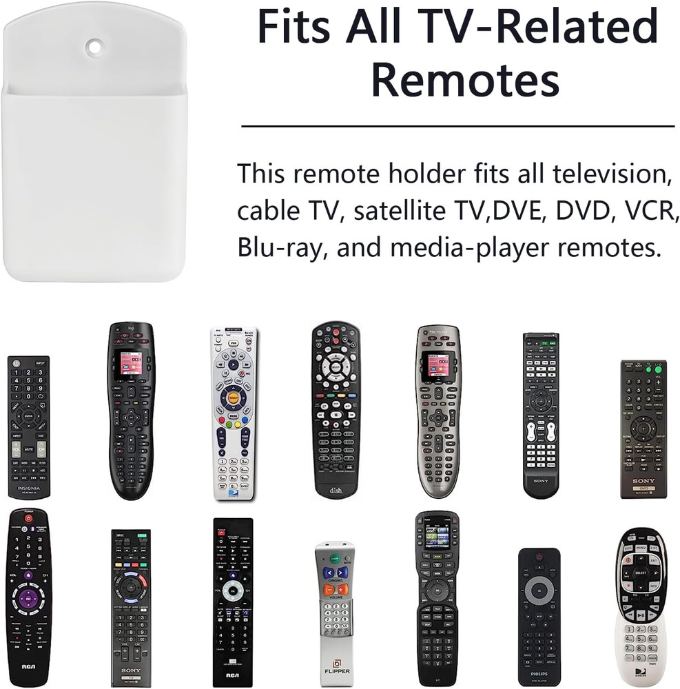 2 Pcs Remote Control Holder Wall Mount, TV Controller Holder, Self Adhesive Remo