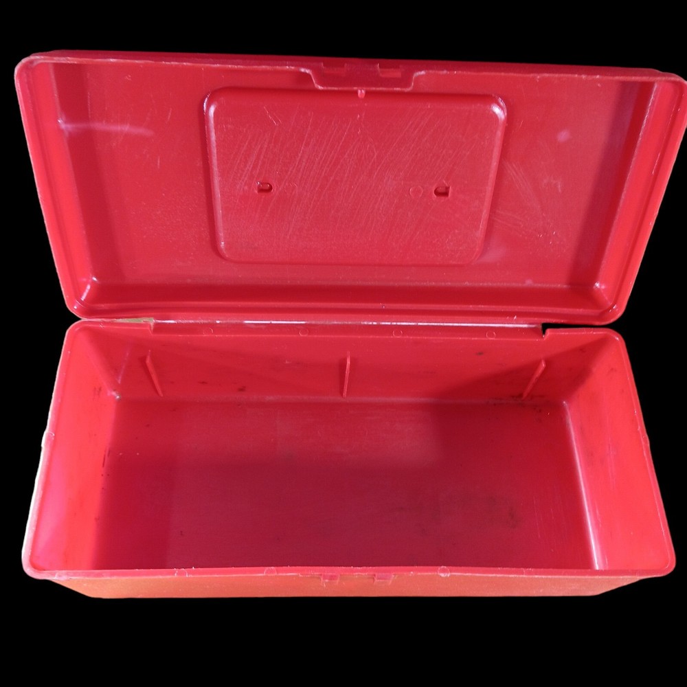 Vintage Oxwall Tool Company Red Tool Box W/ Ruler