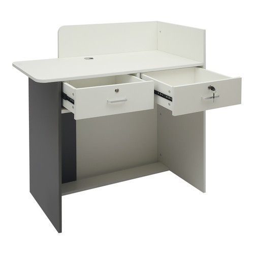 Modern Front Desk Reception Counter, Reception Desk for Salons with LED Light