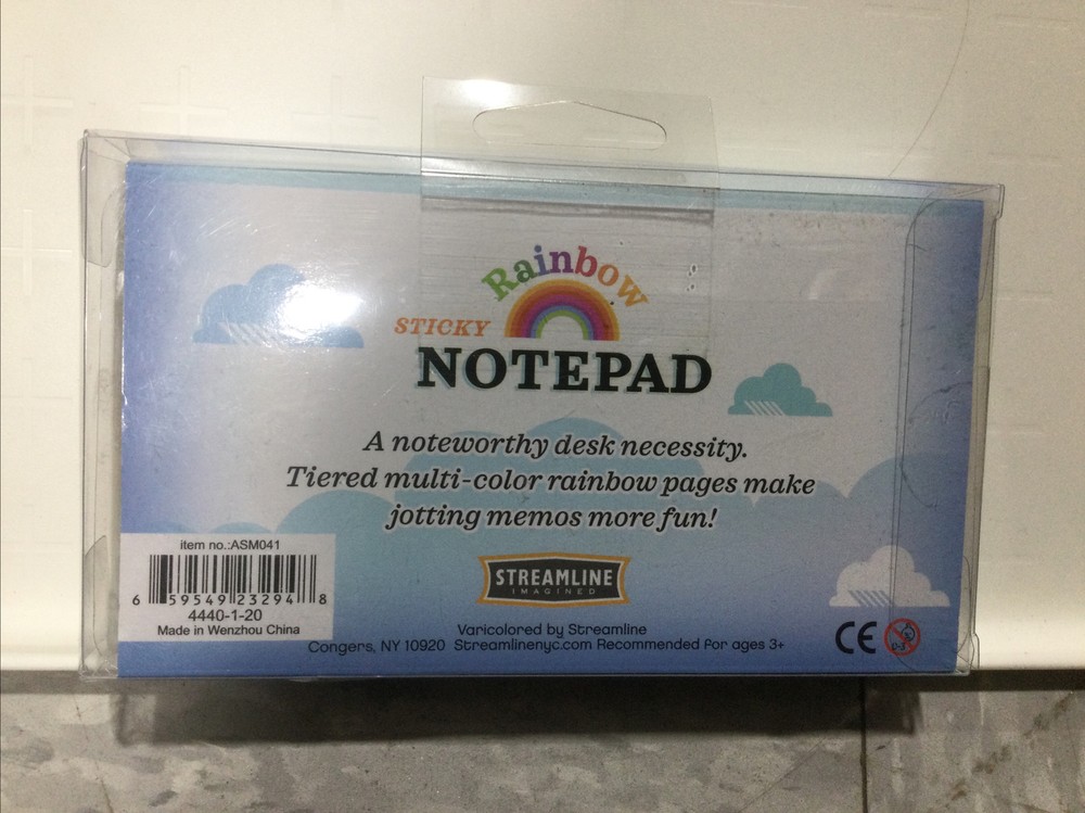 Streamline Sticky Rainbow Shaped Adhesive Notepad Removable Sheet Pack