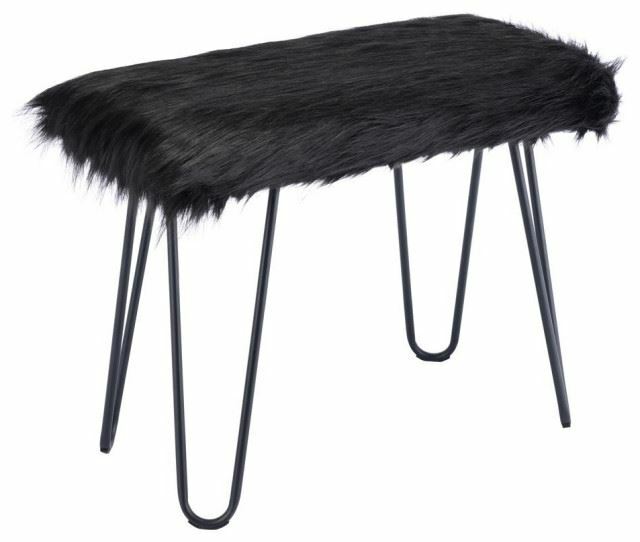 Small Black Fur Bench