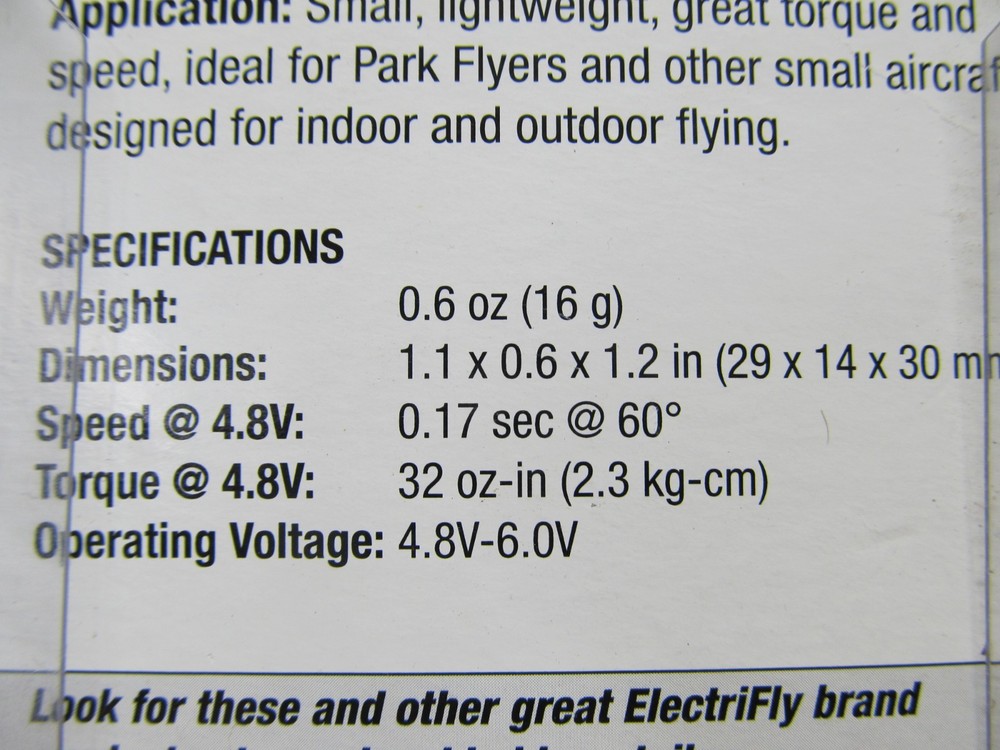 Seven ElectriFly #ES80 Micro Servos