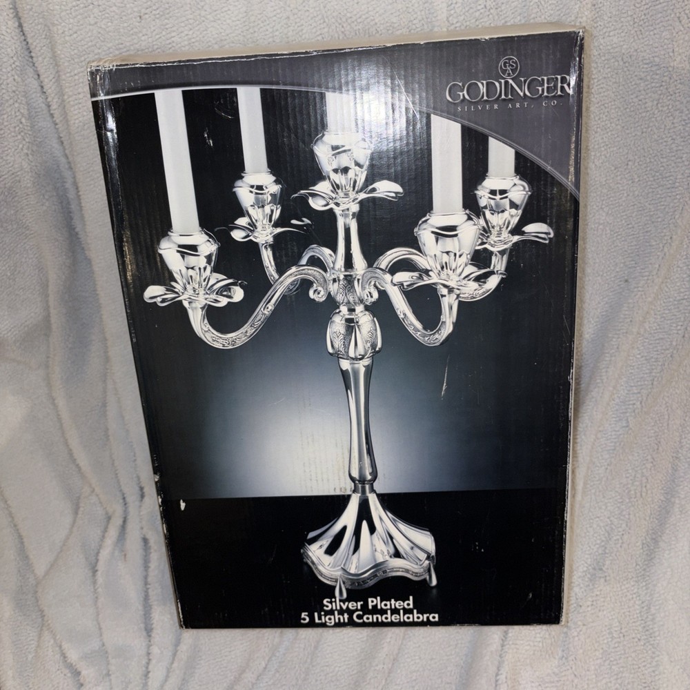 Godinger Silver Plated 5 Light Candelabra