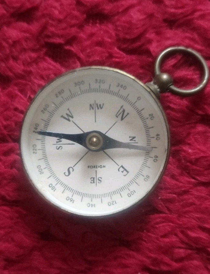 Vintage Brass Magnetic Compass British