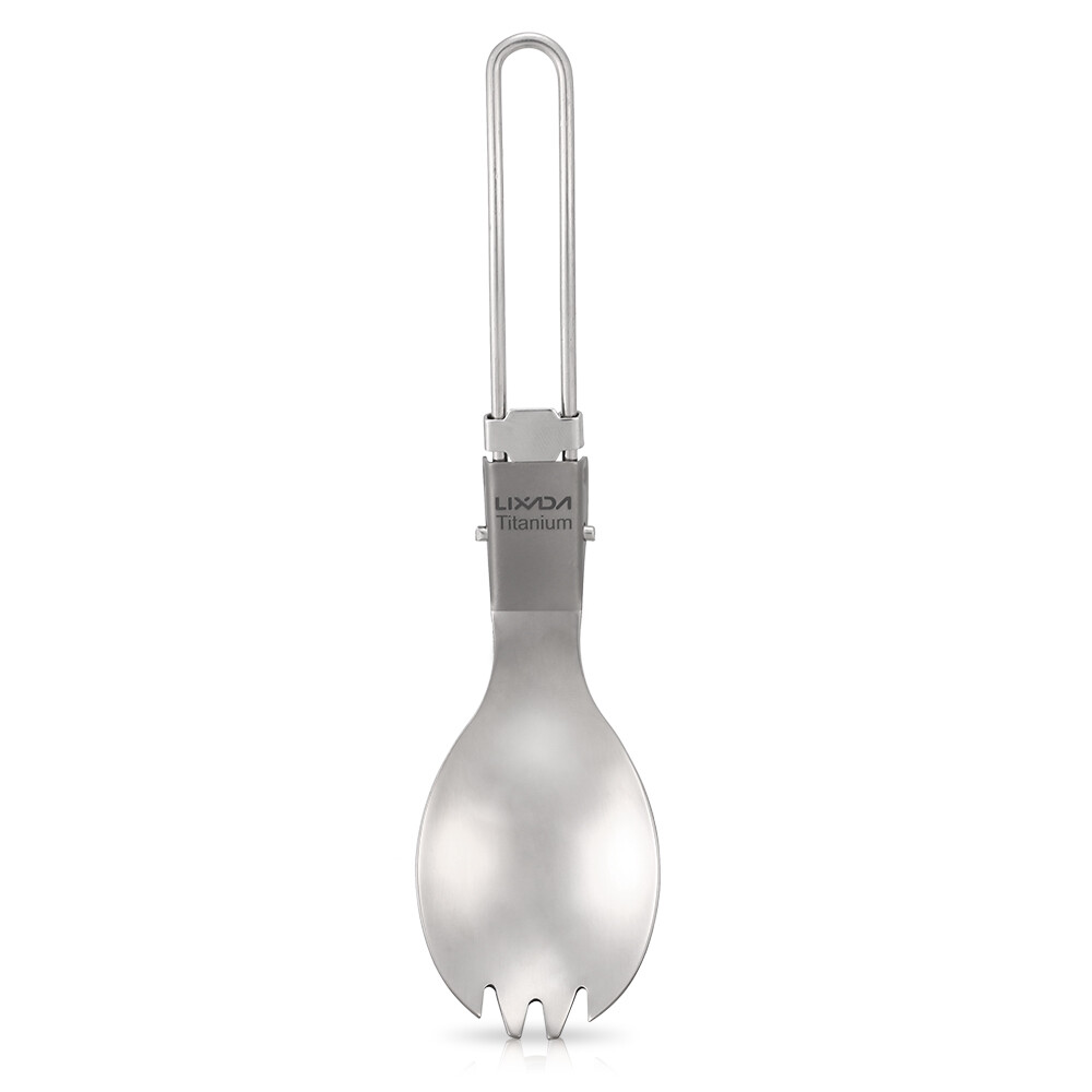Half Polished Folding Spork Lightweight Dinner U3B9
