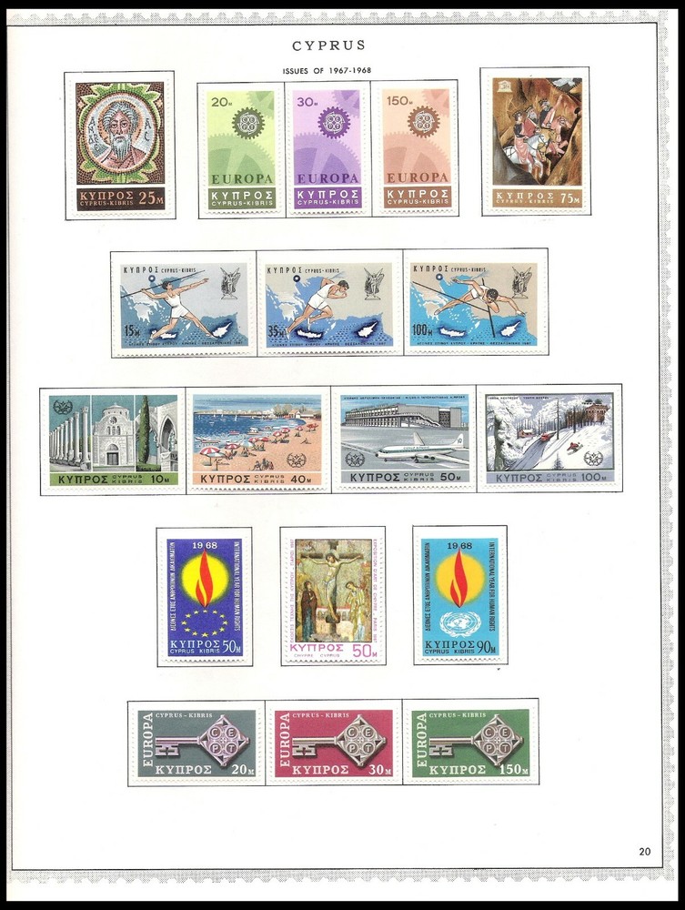 CYPRUS 1967-68 ISSUES ON 3 PAGES (LHM/UHM) *CLEAN & FRESH*