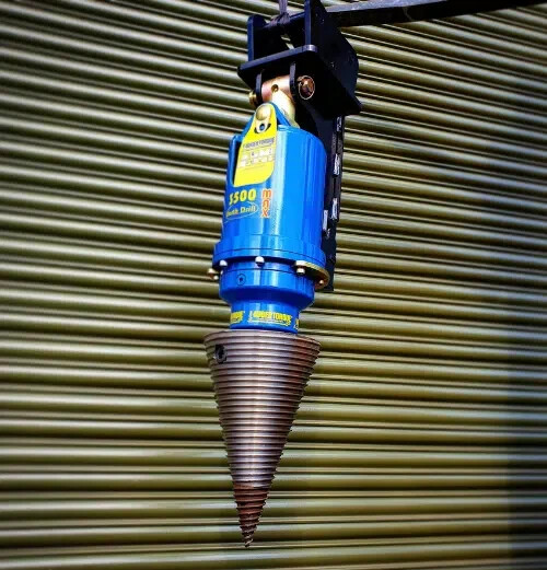 Cone Log Splitter Auger Bit - 2" Hex - 10" Diameter