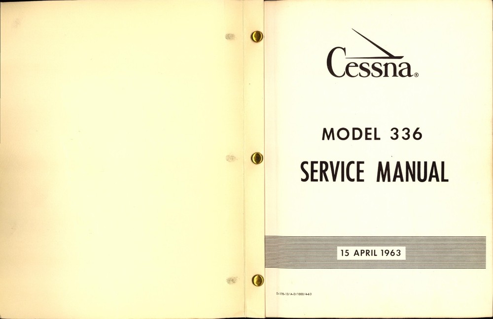 Cessna Model 336 Skymaster Service Manual