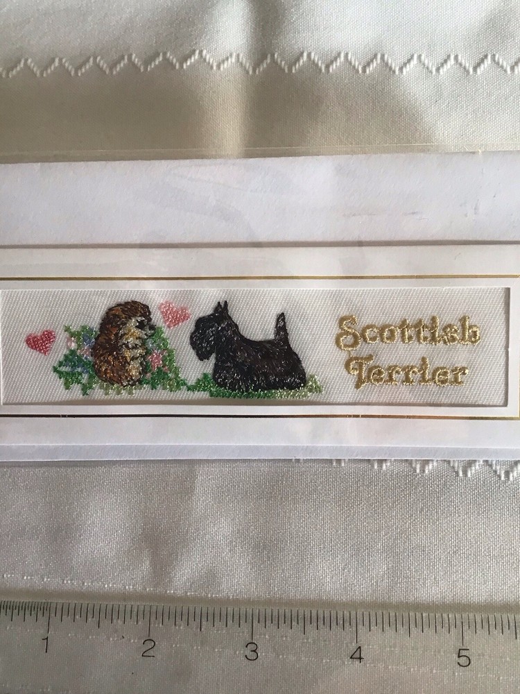 Scottie Dog Embroidered Bookmark