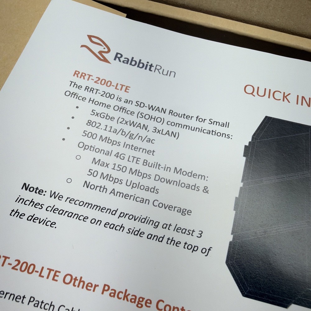 RABBITRUN RRT-200-LTE SD-WAN ROUTER