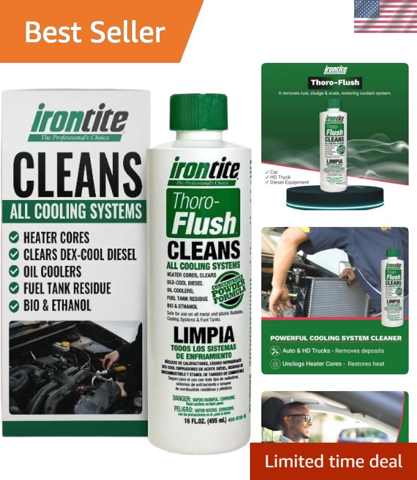 Thoro-Flush Coolant System Cleaner - 16oz Powder for Optimal Engine Performance