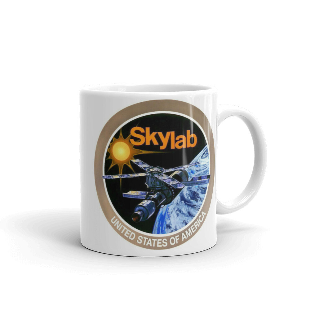Skylab NASA space program white glossy mug