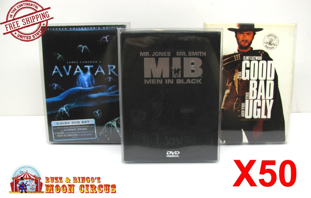 50x DVD OVERSIZED BOX SET (SIZE DVO I) - CLEAR PLASTIC PROTECTIVE BOX PROTECTOR