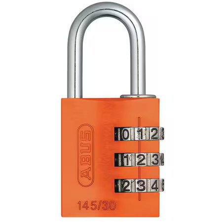 Abus 145/30 Orange Combination Padlock, Side, Orange