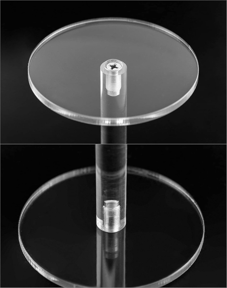 Round Acrylic Display Stands, 2 Sets Clear round Riser Stands