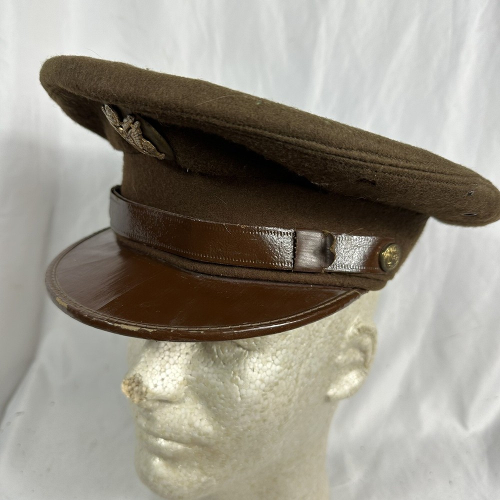WWII US Army Wool Visor Hat Original Size 7