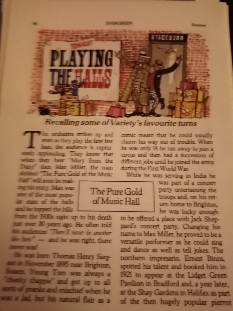 Xm50  Ephemera 1994 Article Max Miller