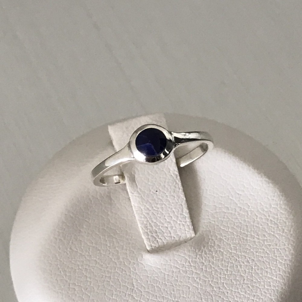Sterling Silver Toe Ring with Synthetic Sodalite, Silver Ring, Boho Ring