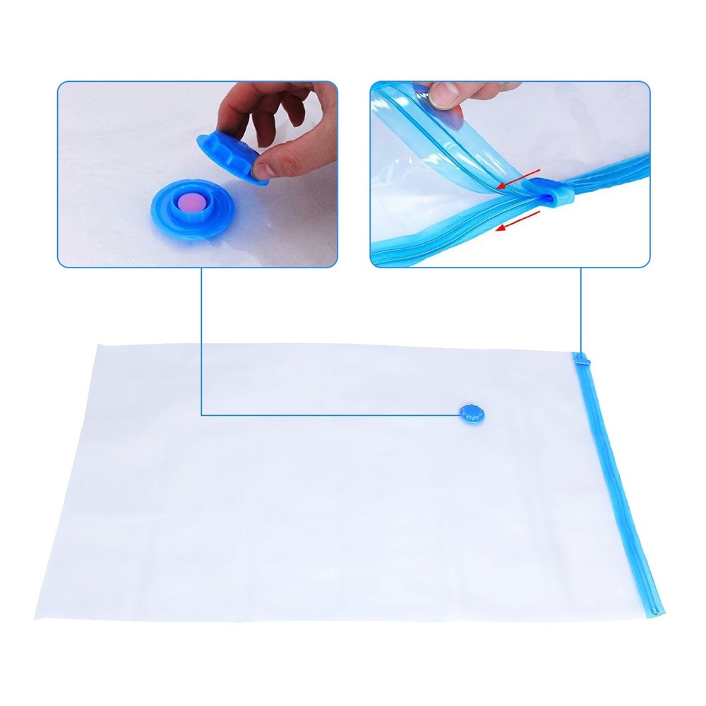 5pcs Transparent Vacuum Bag Folding Compressed Space Saving Clothes Storage