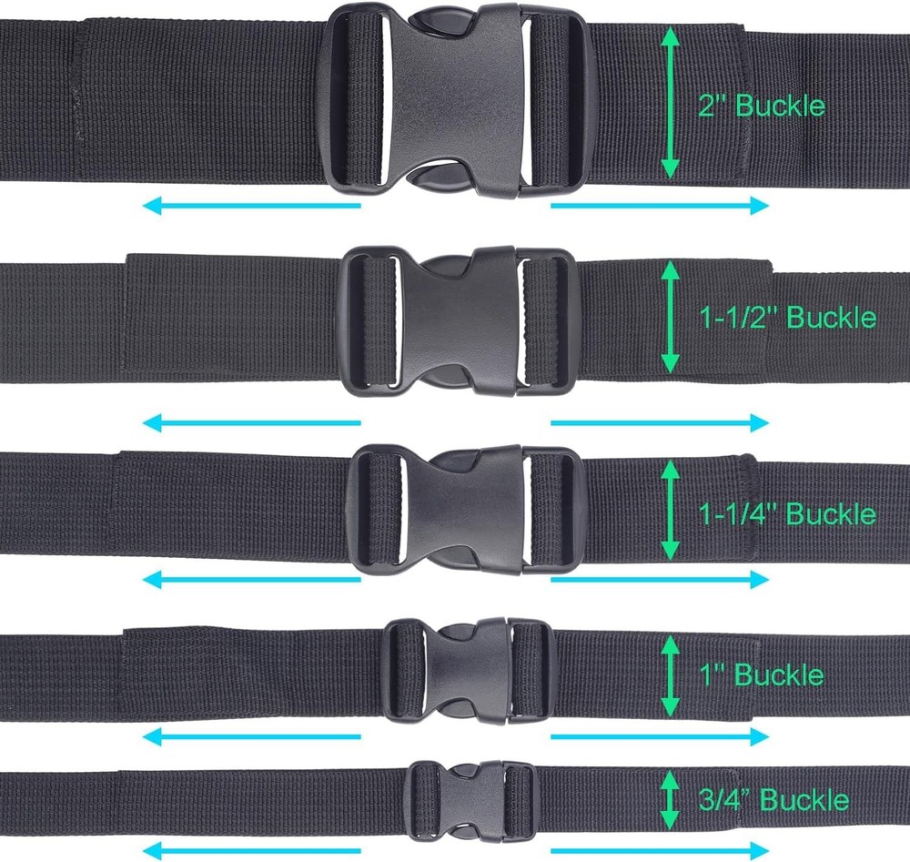3pcs 1" Inner Dia. Plastic Buckles for Strap Replacement, Quick Side Release ...
