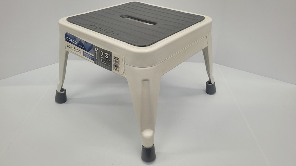 Cosco 1-Step Metal Type 2 Step Stool White 225 LB