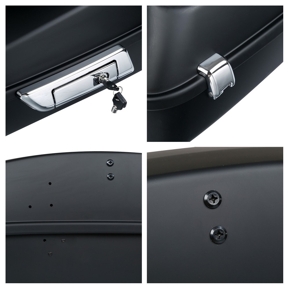 Matte Chopped Trunk Backrest Rack Docking Fit For Harley Electra Glide 14+