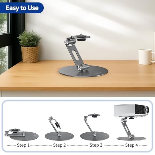 PS01 Projector Foldable Mount Stand, Angle Adjustable Projector Stand with