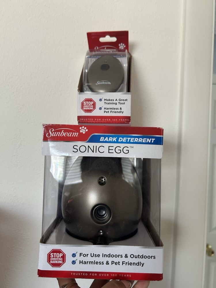 Sunbeam Sonic Egg Ultrasonic Bark Control Device SET