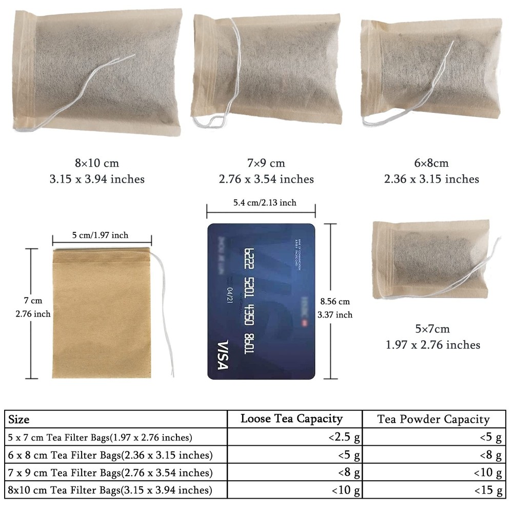 NEPAK 600 Pcs Disposable Tea Filter Bags for Loose Tea,Drawstring Empty Tea B...