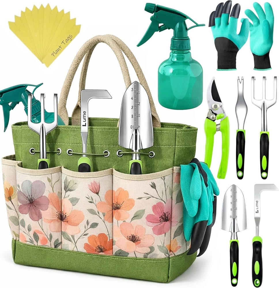 Heavy Duty Garden Tools Floral Set - Rust Proof, Non-Slip, Durable