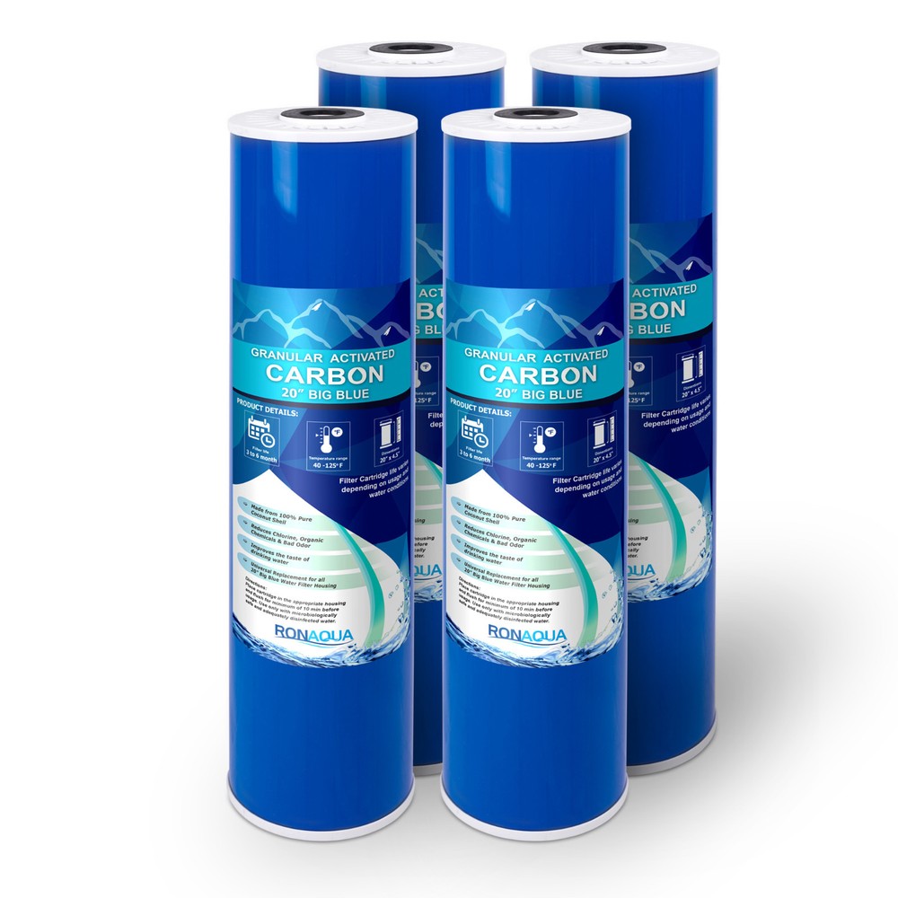 20" Big Blue (GAC) Replacement Water Filters (4 Pcs) 4.5” x 20” Cartridges