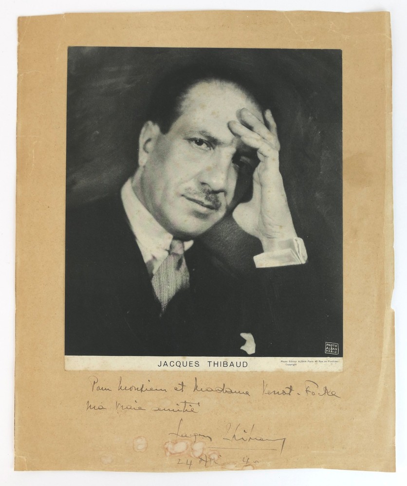 Jacques THIBAUD (Violin) LARGE Signed Photograph