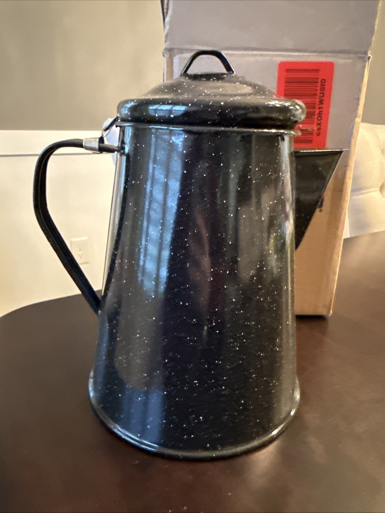 Granite Ware Coffee Boiler, 12 Cup - Speckled Black