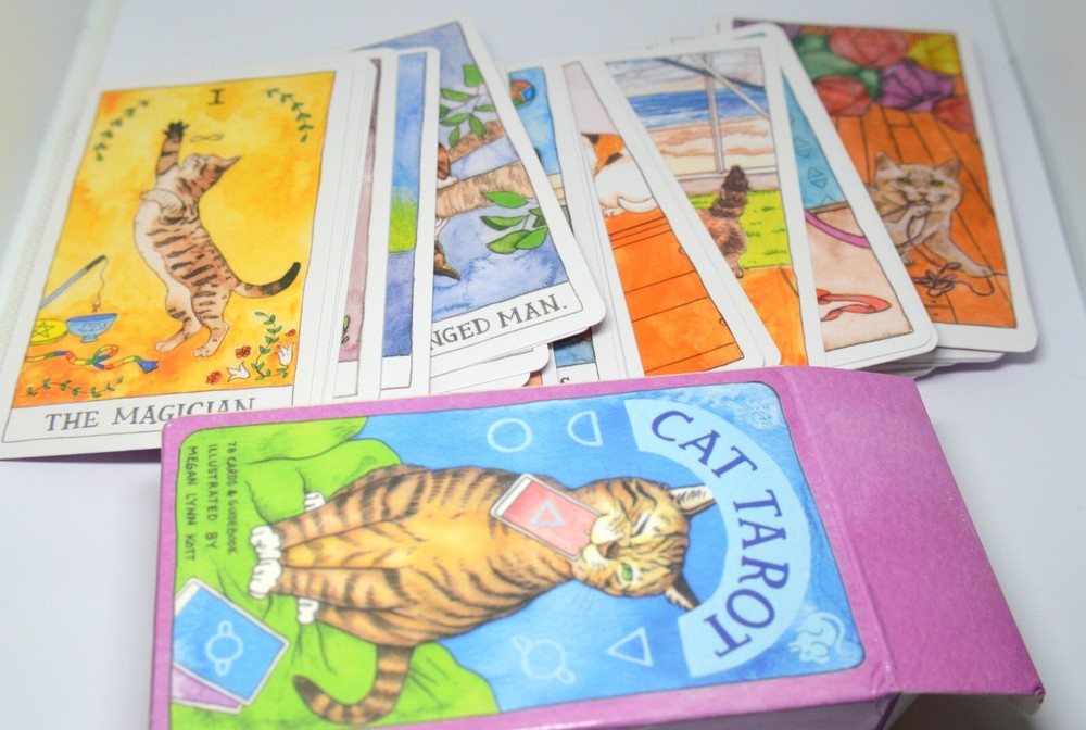 CAT ILLUSTRATED TAROT MAGIC WITCH WIZARD CARDS PACK BUNDLE