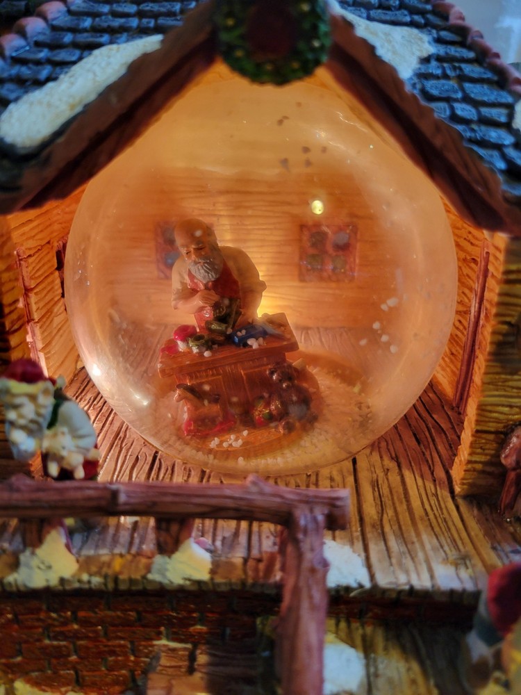 Globe Structure Christmas Snow Globe Santa’s Workshop - Working Light
