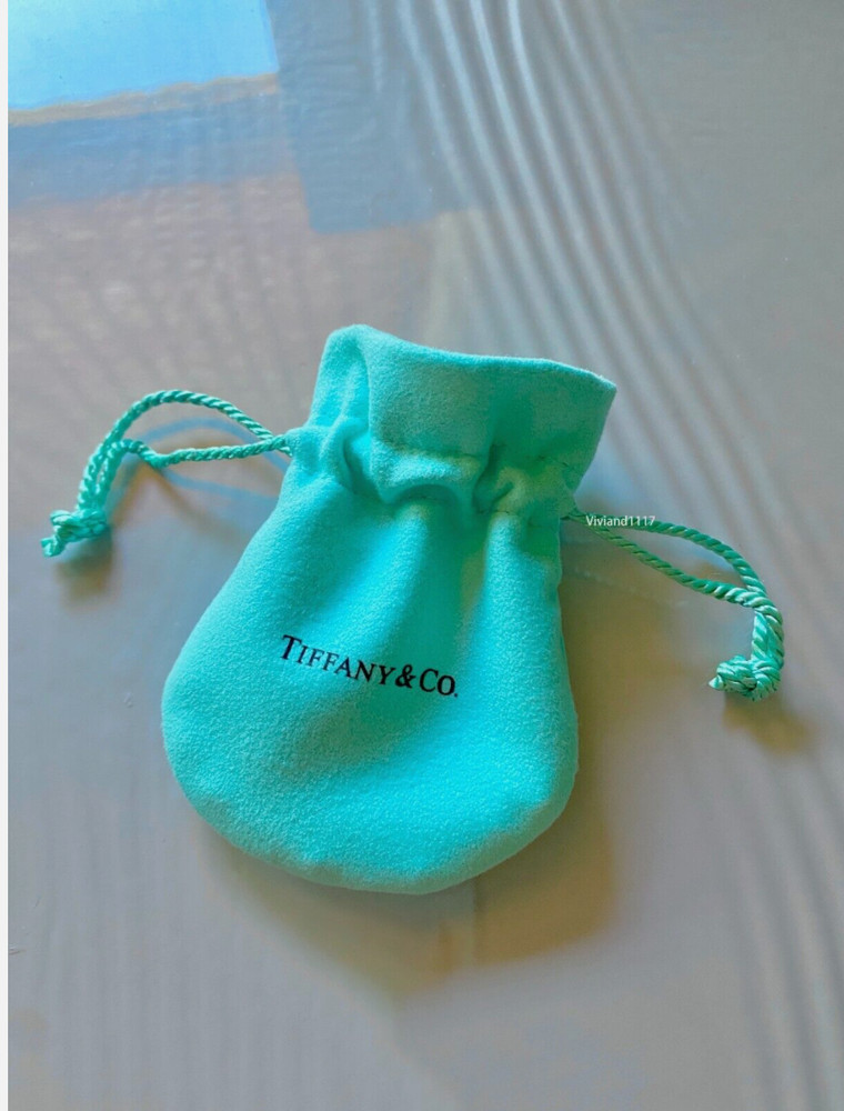 Tiffany Empty Packaging Small Blue Drawstring Closure Jewelry Pouch - New