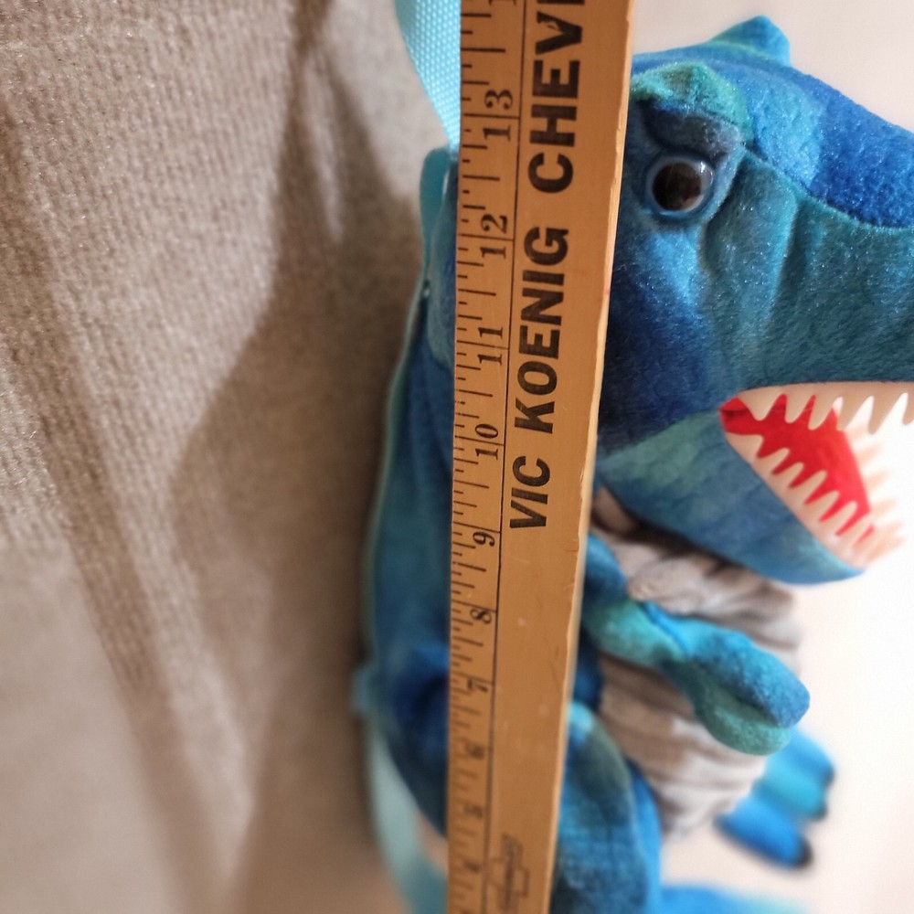 Blue Plush Dinosaur T-Rex Backpack