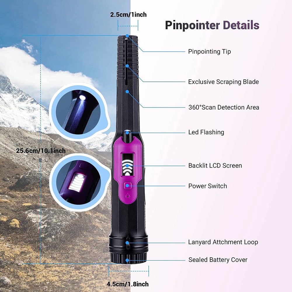 Metal Detector Pinpointer Waterproof Handheld Pin Pointer Search Finder Probe