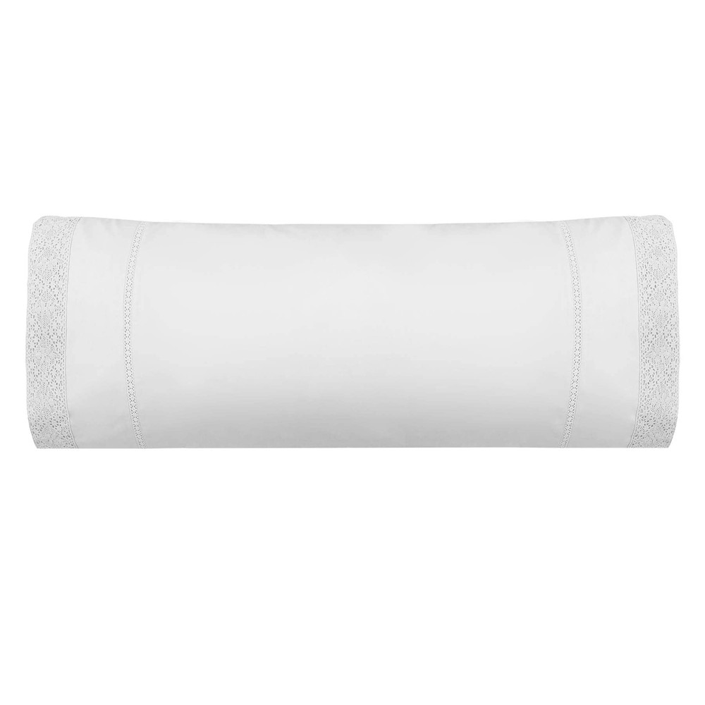 100% Lace Pillow Sham, 20x54" White Envelope Closure White