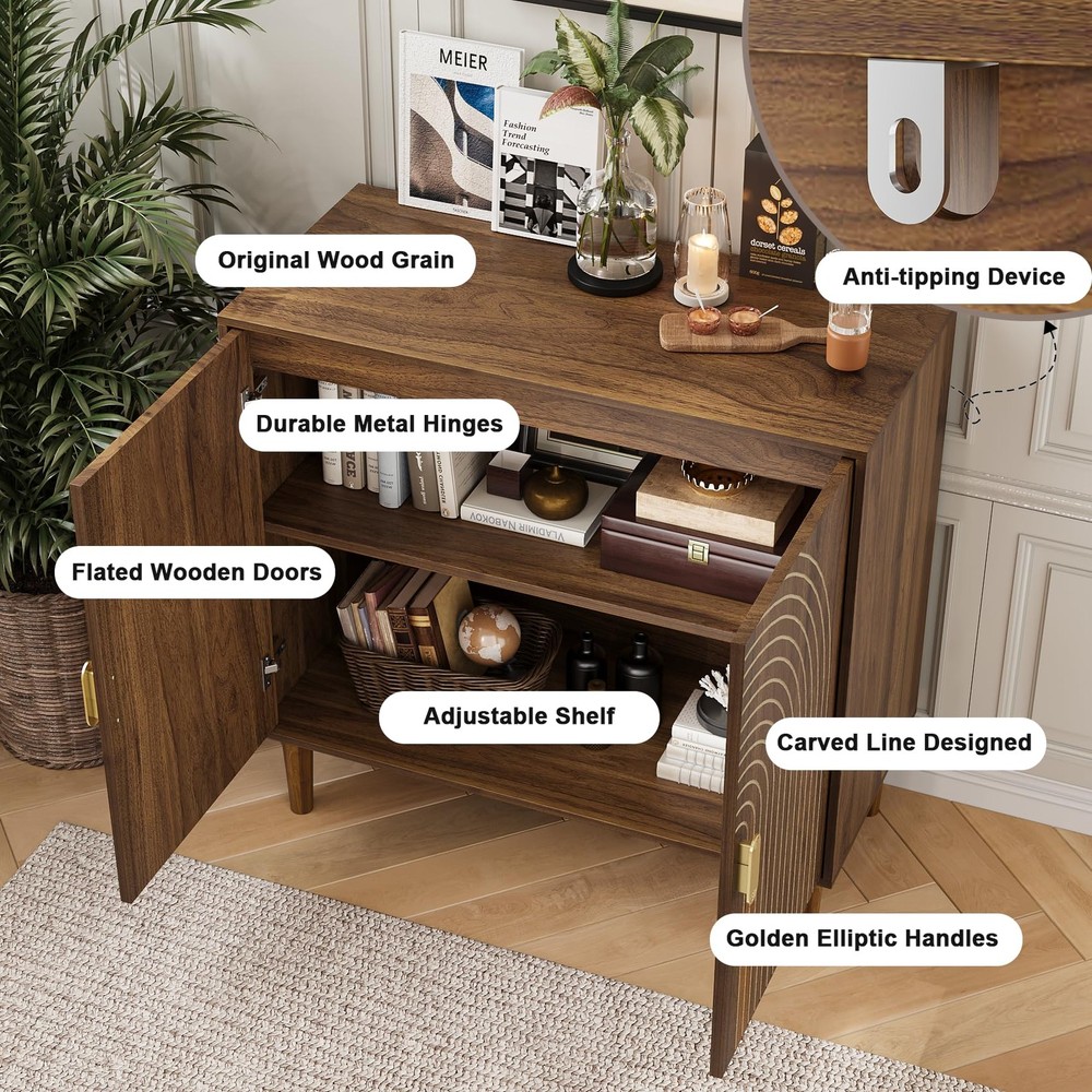 Sideboard Buffet Cabinet with Storage,Sideboard Buffet with Doors and Adjusta...
