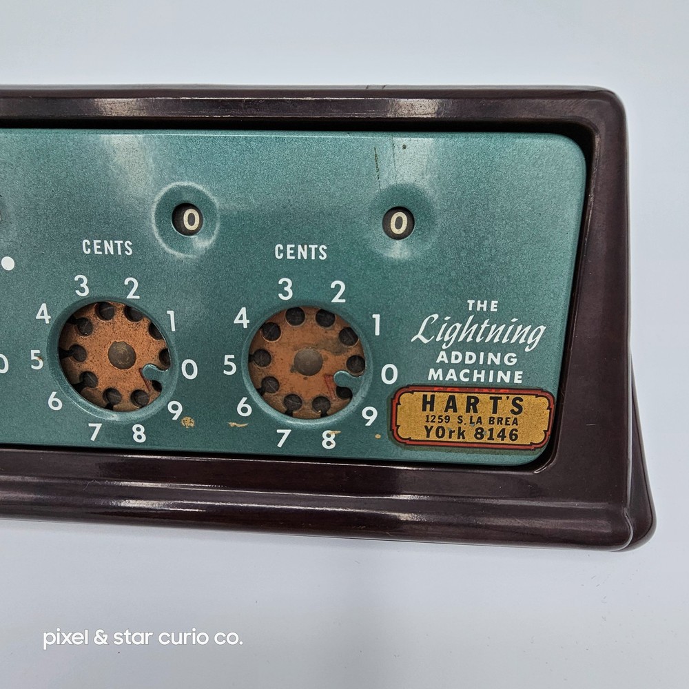 Vintage Lightning Adding Machine - Green - Includes Box/Original Paperwork