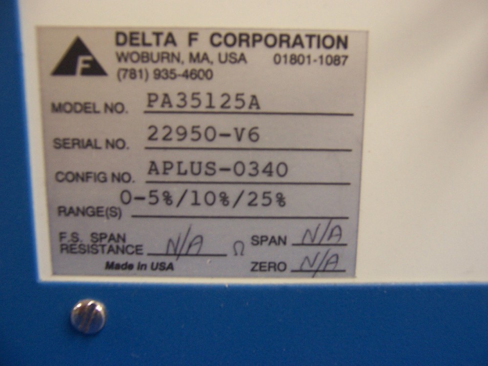 6296 DELTA PA35125A OXYGEN ANALYZER