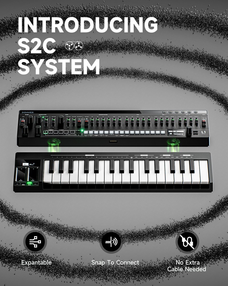 Donner Essential L1 Synthesizer Sequencer Monophonic Analog Synth With Software