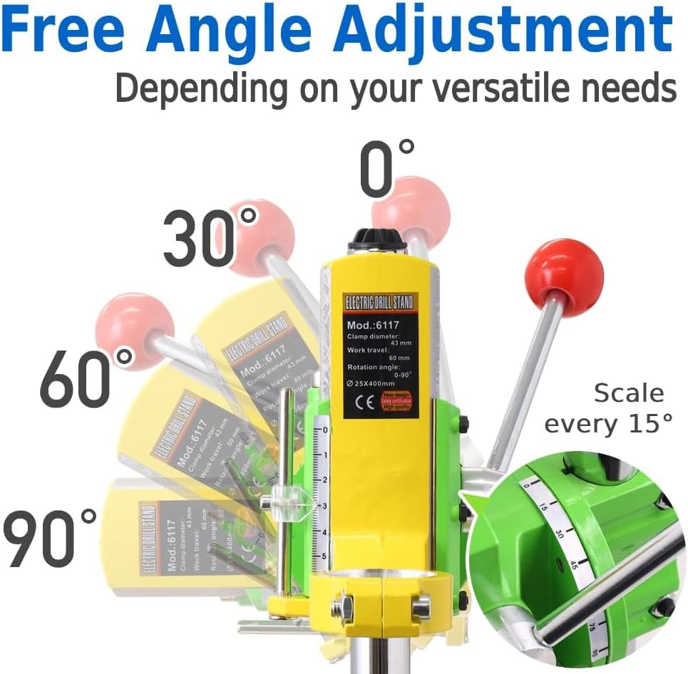 Japard Drill Press Floor Stand for Hand Drill, Vertical Workbench, Adjustable